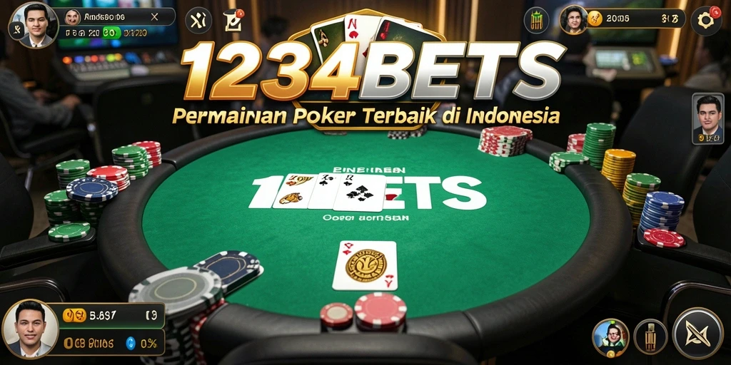 Tampilan menarik poker di 1234BETS dengan gameplay yang seru.
