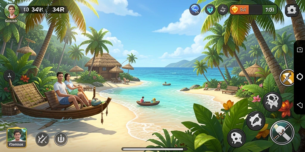 Tampilan gameplay 34R yang santai dan menyenangkan.