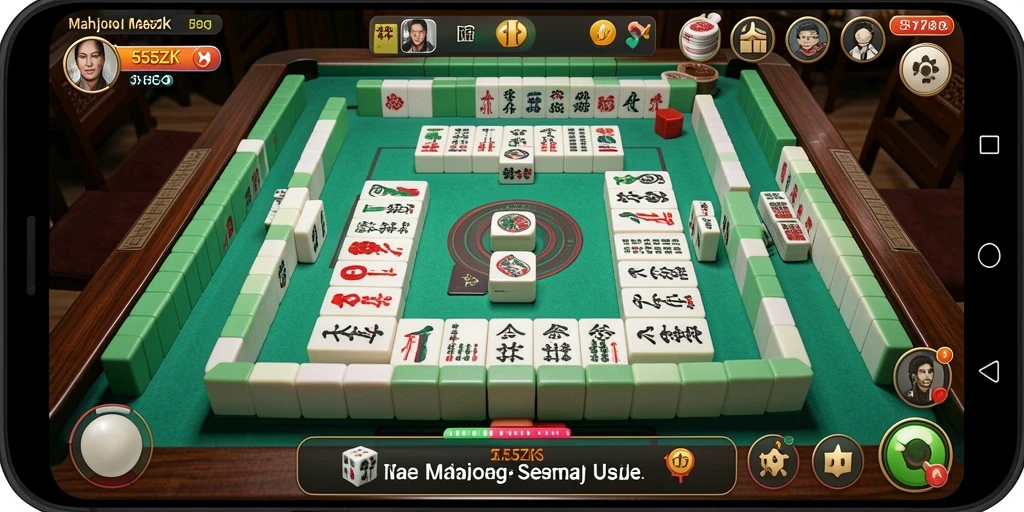 Tampilan gameplay Mahjong yang seru dan menantang di 555ZK.