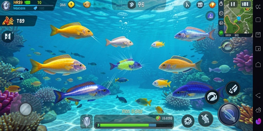 Tampilan gameplay <strong>HR89</strong> yang dinamis dan penuh warna.