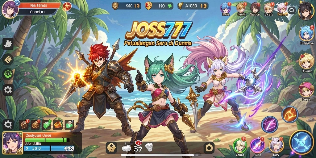 Gameplay JOSS777 yang penuh warna dan dinamis.