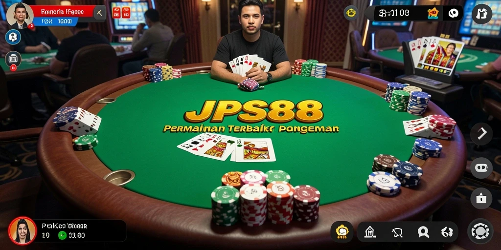 Tampilan gameplay JPS88 yang mendebarkan dalam permainan Poker.