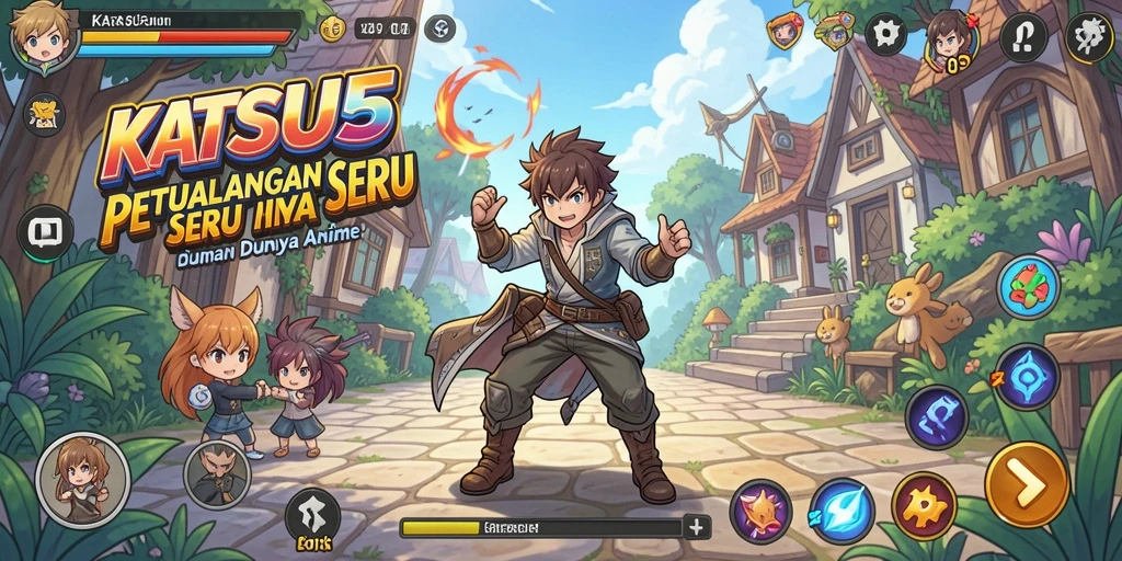 Tampilan screenshot menampilkan pertarungan seru dengan karakter anime.