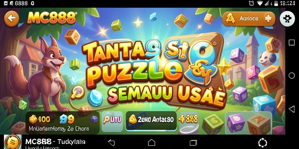 Tangkapan layar utama MC888 menunjukkan gameplay Puzzle yang menantang dan interaktif.