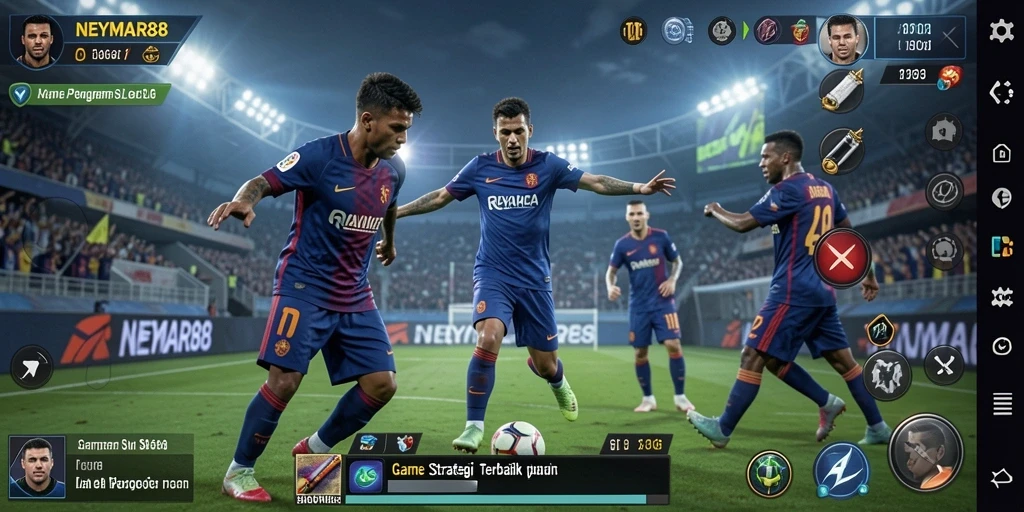 Tampilan gameplay menarik dari NEYMAR88 dengan aksi seru di lapangan.