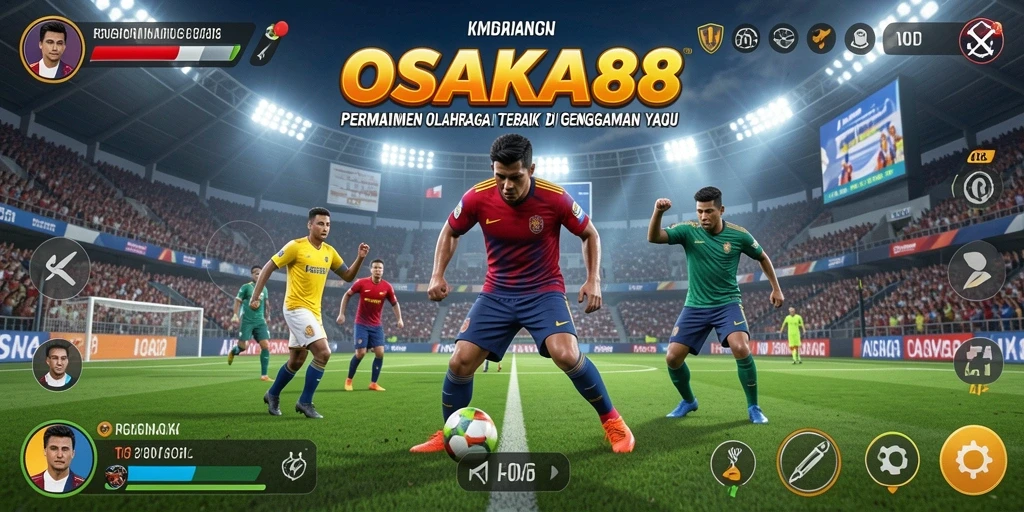 Screenshot OSAKA88 menunjukkan tampilan seru permainan olahraga.