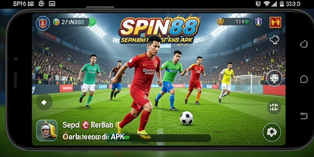 Tangkapan layar utama SPIN88 memperlihatkan aksi seru di lapangan sepak bola.