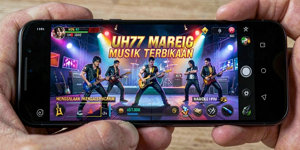 Tampilan gameplay UH77 yang menarik dengan berbagai aksi musik.
